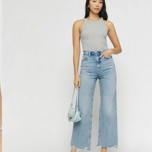 Reformation Wilder High Rise Wide Legged Cropped Jeans, 26